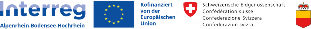 Interreg-Logoleiste: Gefördert im Rahmen des Interreg VI-Programms Alpenrhein-Bodensee-Hochrhein
