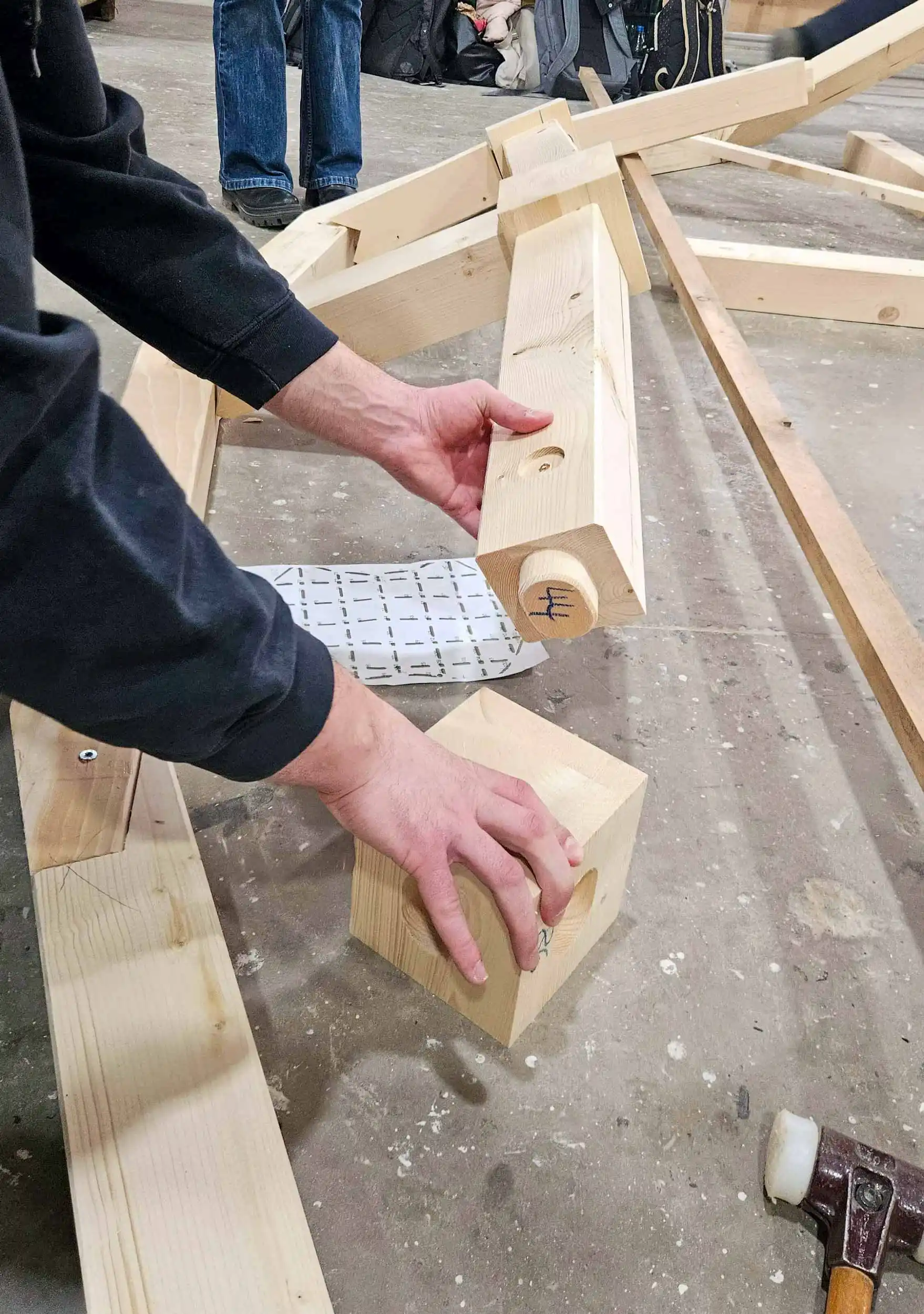 Holz Steckverbindung Gitterschale